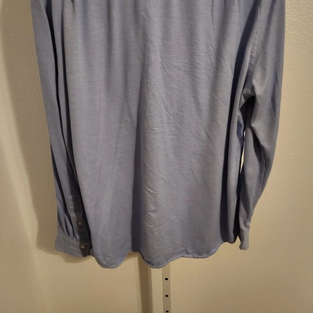 Polo Ralph Lauren Men's Knit Dress Shirt Size XXL Blue Cotton Long Sleeve Button